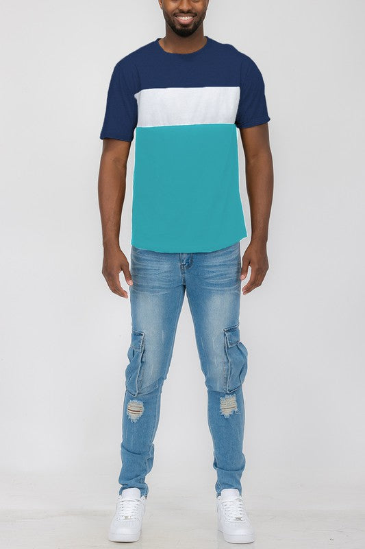 COLOR BLOCK SHORT SLEEVE TSHIRT