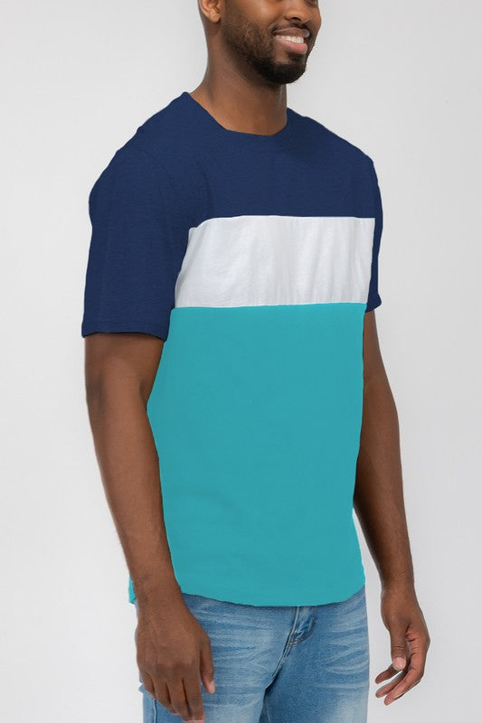 COLOR BLOCK SHORT SLEEVE TSHIRT